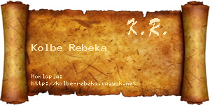 Kolbe Rebeka névjegykártya
